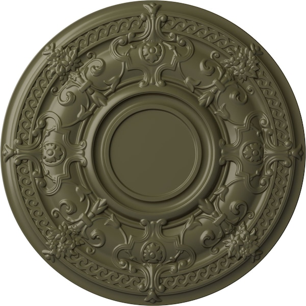 Ekena Millwork Dauphine Ceiling Medallion (Fits Canopies up to 13 1/4"), 33 7/8"OD x 1 3/8"P, Painted Turtle CM33DAPTF - main